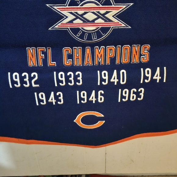 Chicago Bears 24" x 38" Wool NFL Dynasty Banner - Picture 3 of 6